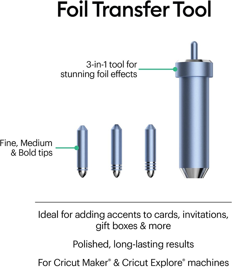 Cricut Foil Transfer Tool and 3 replacement tips