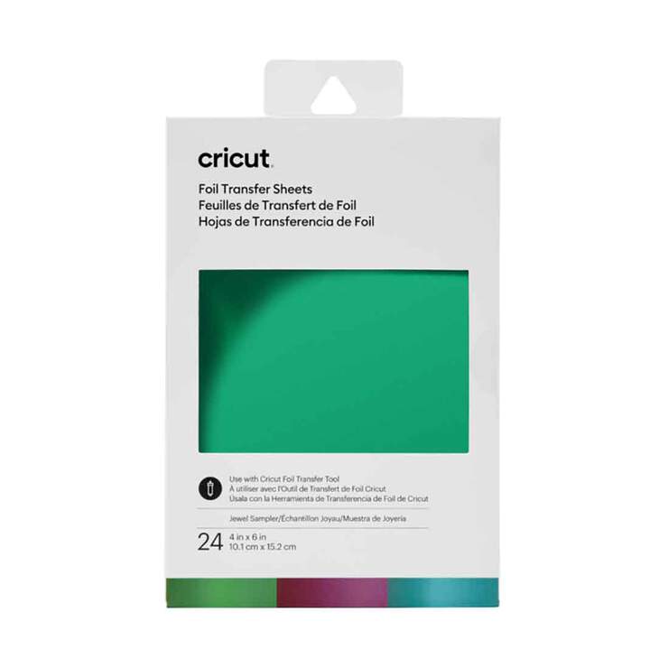 CRICUT TRANSFER FOIL SHEETS SAMPLER 10X15CM 24 SHEETS/JEWEL