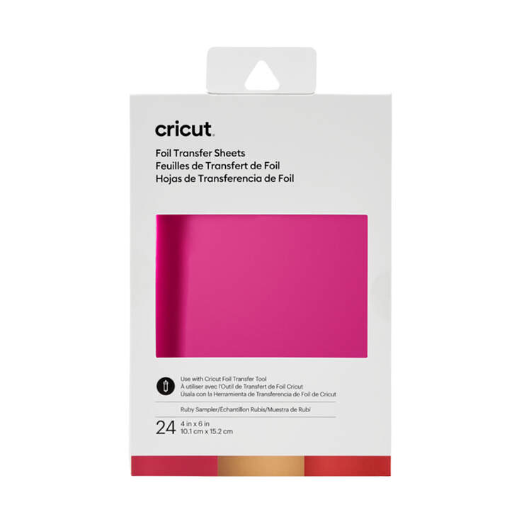 CRICUT TRANSFER FOIL SHEETS SAMPLER 10X15CM 24 SHEETS/RUBY