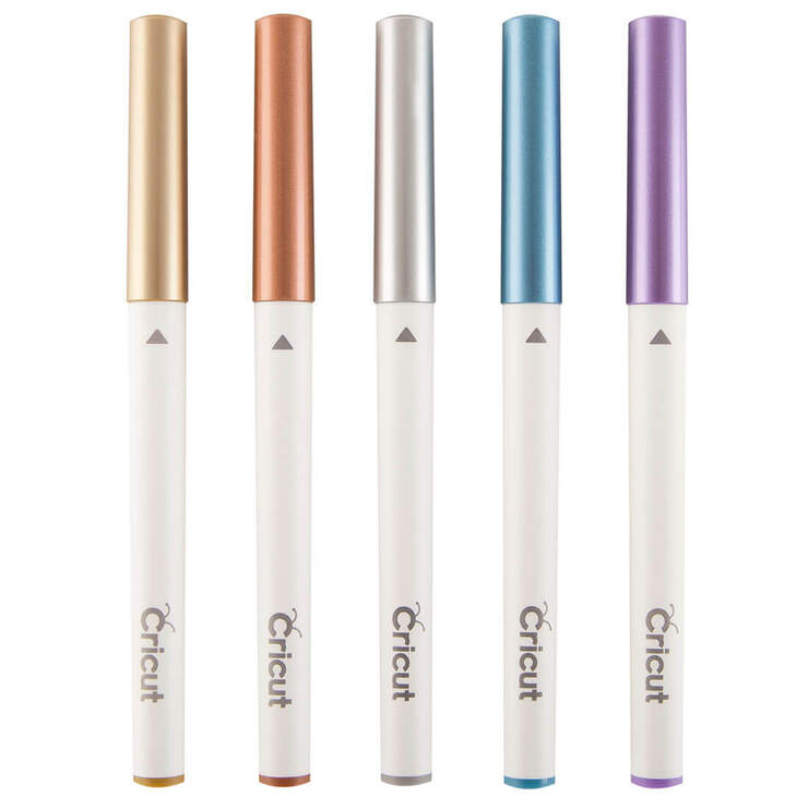 CRICUT EXPLORE/MAKER MEDIUM POINT PEN SET 5-PACK (METALLIC)