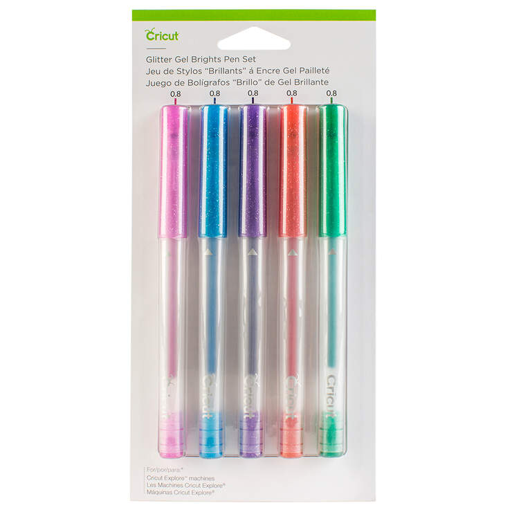 CRICUT EXPLORE/MAKER MEDIUM POINT GEL PEN SET 5-PACK / GLITTER BRIGHTS
