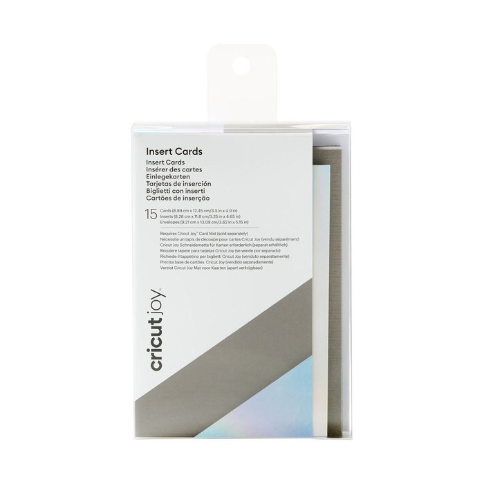 CRICUT JOY™ INSERT CARDS/GRAY/SILVER HOLOGRAPHIC-SMALL-15 CARDS