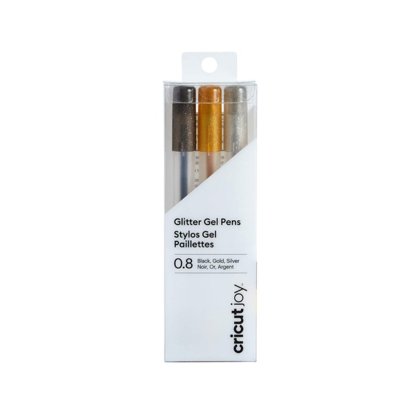 CRICUT JOY MEDIUM POINT GEL PEN SET 3-PACK / GLITTER BLACK, GOLD, SILVER