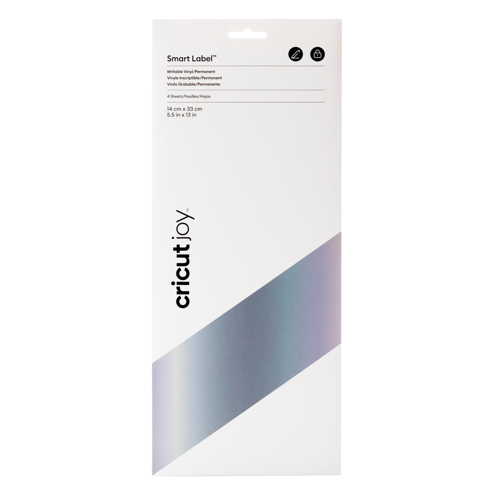 CRICUT JOY SMART PERMANENT LABEL - WRITABLE VINYL SILVER - 4 SHEETS / 14 CM X 33 CM