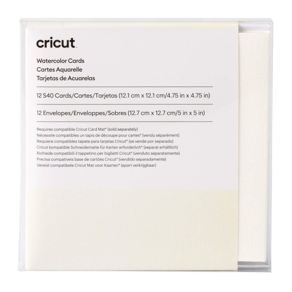 Cricut Watercolour Cards S40 White 12 Pack