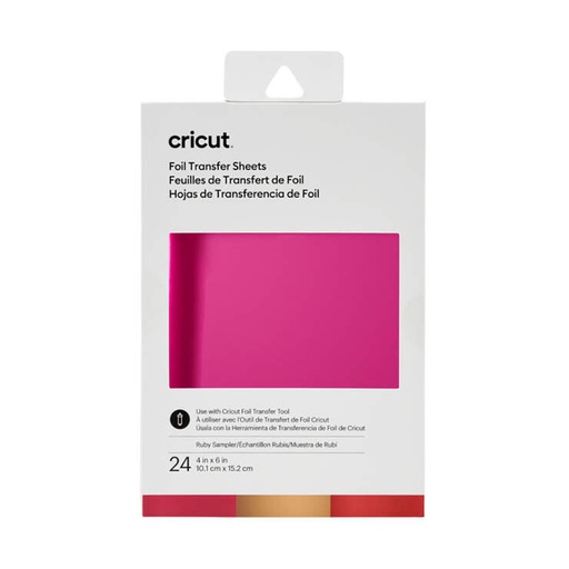 [2008717] CRICUT TRANSFER FOIL SHEETS SAMPLER 10X15CM 24 SHEETS/RUBY